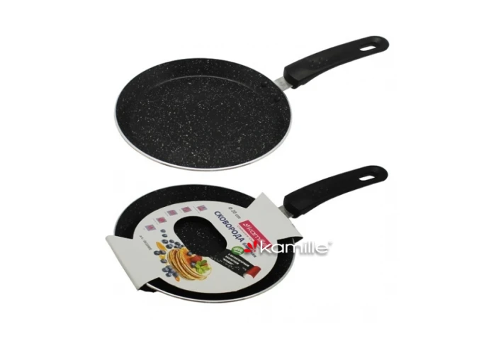 Блинная сковорода с антипригарным мраморным покрытием Kamille KM 0620 (24 см) Блинная сковорода с антипригарным мраморным покрытием Kamille KM 0620 (24 см)