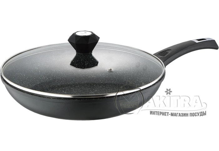 Сковорода Bergner BG 8396-BK (24 см) з мармуровим покриттям