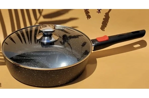 Глубокая сковорода с мраморным покрытием и съемной ручкой Edenberg EB-14143 (28 см) Глубокая сковорода с мраморным покрытием и съемной ручкой Edenberg EB-14143 (28 см)