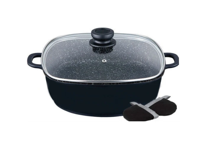 Глибокий квадратний сотейник Wellberg WB 2215 (28 см) з мармуровим покриттям