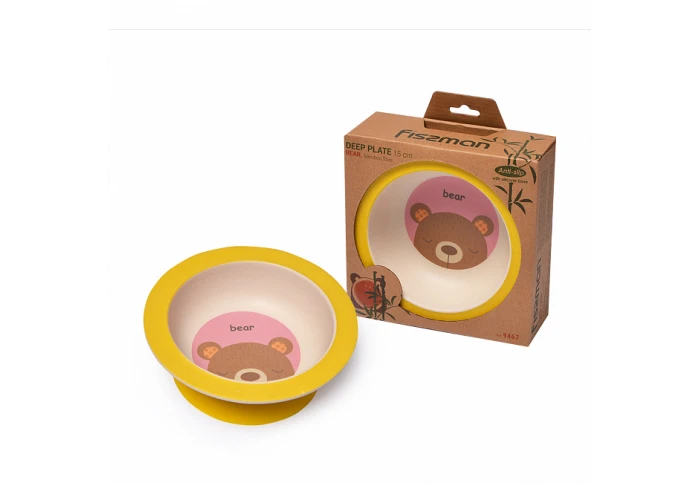 Тарелка глубокая из бамбукового волокна с присоской Медвежонок Fissman 9467 (15 см) Тарелка глубокая из бамбукового волокна с присоской Медвежонок Fissman 9467 (15 см)
