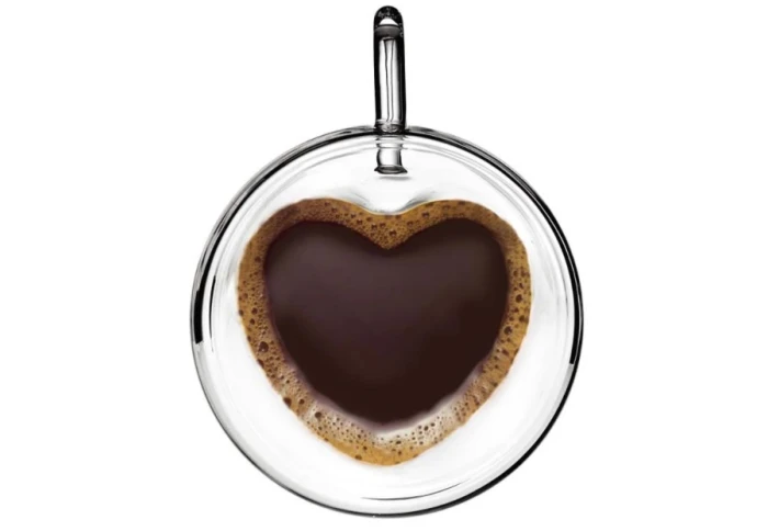 Набір чашок скляних з подвійними стінками Серце Con Brio CB-8908-2 (2шт по 80 мл) Набір чашок скляних з подвійними стінками Серце Con Brio CB-8908-2 (2шт по 80 мл)