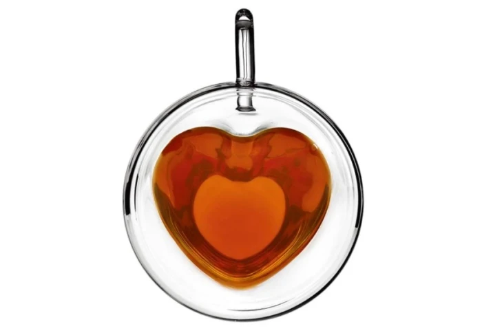 Набір чашок скляних з подвійними стінками Серце Con Brio CB-8915-2 (2 шт по 150 мл) Набір чашок скляних з подвійними стінками Серце Con Brio CB-8915-2 (2 шт по 150 мл)