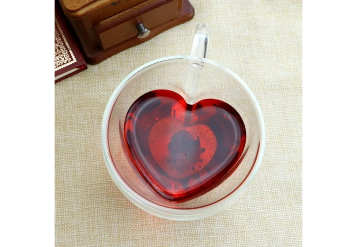 Набір чашок скляних з подвійними стінками Серце Con Brio CB-8923-2 (2 шт по 230 мл) Набір чашок скляних з подвійними стінками Серце Con Brio CB-8923-2 (2 шт по 230 мл)