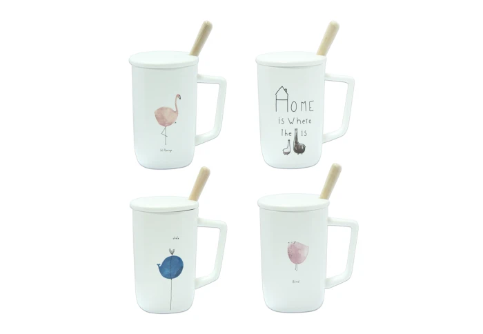 Кружка керамическая с крышкой и ложкой Африкаанс 08030-39 (350 мл)