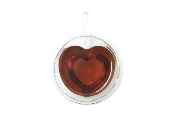 Кружка стеклянная с двойными стенками Сердце 16959-1N (150 мл)