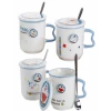 Кружка керамічна з кришкою і ложкою Кот Doraemon O8030-17 (420 мл)