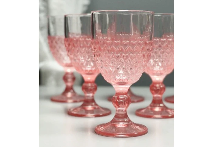 Набор бокалов Розовое сердце Olens 01-048 (300мл) Набор бокалов Розовое сердце Olens 01-048 (300мл)