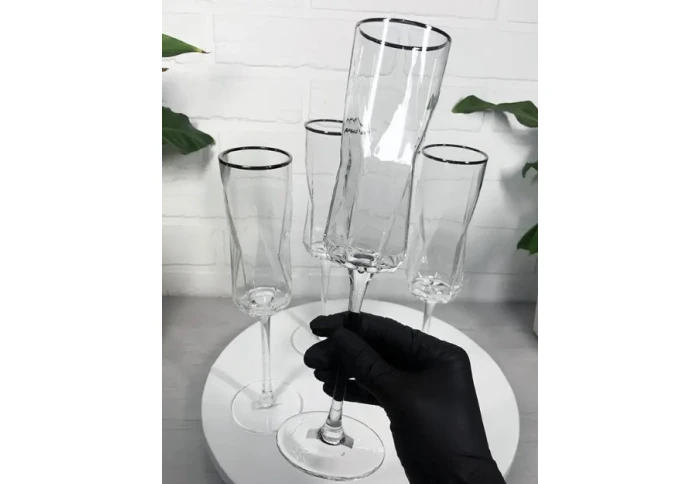 Бокал для шампанського Olens Прозора Геометрія OLGS100 (200 мл) Бокал для шампанського Olens Прозора Геометрія OLGS100 (200 мл)