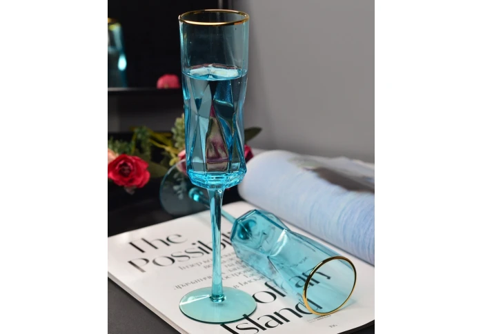 Бокал для шампанського Olens Блакитна Геометрія OLGS1001-1 (250 мл) Бокал для шампанського Olens Блакитна Геометрія OLGS1001-1 (250 мл)