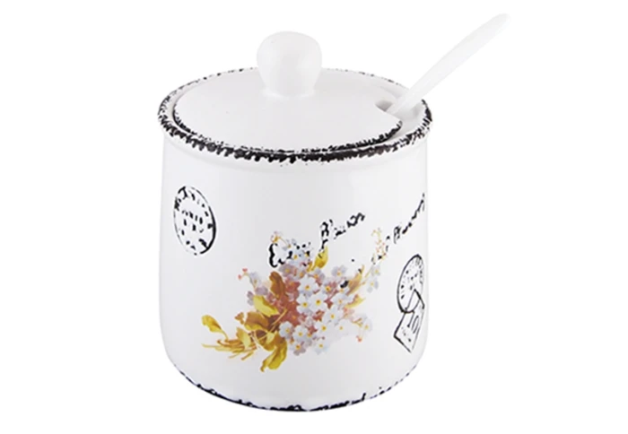 Сахарница керамическая с ложкой Незабудка Maestro MR20049-09