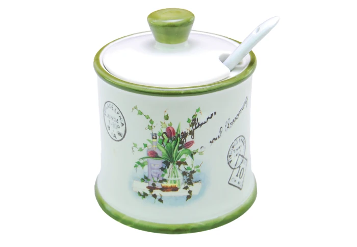 Сахарница керамическая с ложкой Полевые цветы Maestro MR20065-09