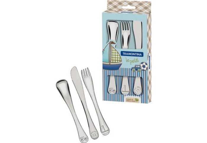 Набор детских столовых приборов Tramontina baby blue 66973-000 (3 предмета) Набор детских столовых приборов Tramontina baby blue 66973-000 (3 предмета)